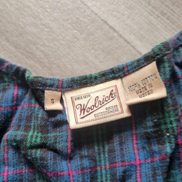 Vintage Woolrich Womens Plaid Maxi Dress With Button Front & Long Sleeves - Picture 5 of 5